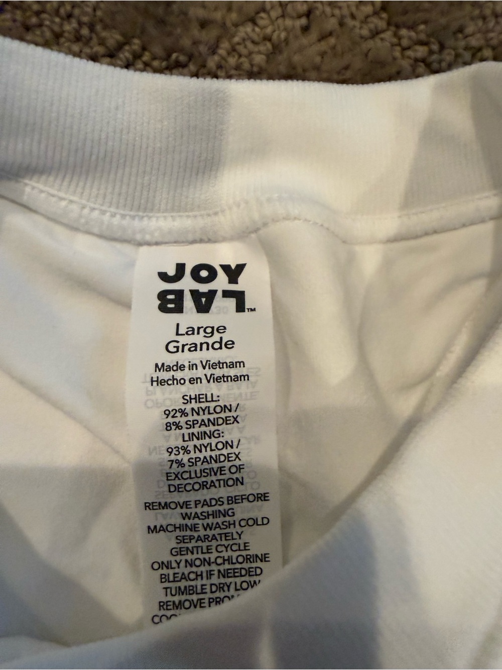 JoyLab White Ribbed Cropped Tank - Picture 5 of 5